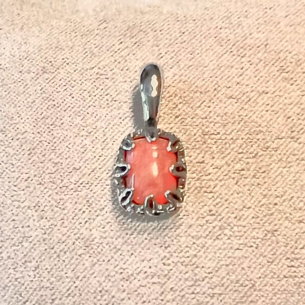 Carolyn Pollack Coral Pendant Sterling Silver Enhancer or Charm